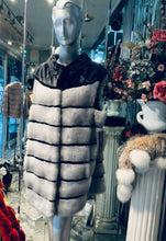 Load image into Gallery viewer, Sapphire Mink and Black Ranch Mink Fur Long Vest
