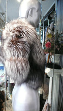 Load image into Gallery viewer, Very Stylish Custom-Made SILVER FOX FUR Shawl Shoulder Wrap Large Wide Made in USA
