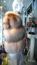 Load image into Gallery viewer, Crystal Fox Fur Vest Beautiful Natural Shade Golden Shade Wide Tiers

