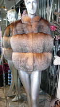 Load image into Gallery viewer, Crystal Fox Fur Vest Beautiful Natural Shade Golden Shade Wide Tiers
