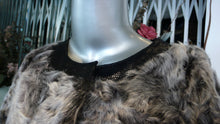 Load image into Gallery viewer, Modern Two Tonal Grey Silver Kalgan Lamb Fur Stroller Coat with Leather Detail
