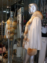 Load image into Gallery viewer, SIMONETTA RAVIZZA Stroller Coat with Golden Island Fox Fur Tuxedo Front Collar
