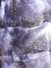 Load image into Gallery viewer, Modern Two-Tone Mink Fur Jacket with Full Fox Fur Trim Hood Dark Lavender
