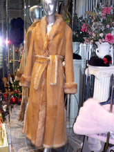 Load image into Gallery viewer, Warm Genuine Shearling Fur Coat Rust Tan ITALY--Shasa Designer
