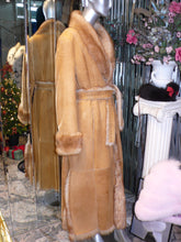 Load image into Gallery viewer, Warm Genuine Shearling Fur Coat Rust Tan ITALY--Shasa Designer
