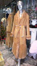 Load image into Gallery viewer, Warm Genuine Shearling Fur Coat Rust Tan ITALY--Shasa Designer
