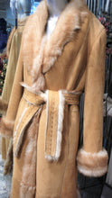 Load image into Gallery viewer, Warm Genuine Shearling Fur Coat Rust Tan ITALY--Shasa Designer
