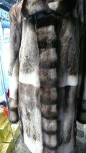 Load image into Gallery viewer, Off White Mink Fur Two Tone Stroller Coat with Collar Brown
