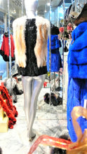 Load image into Gallery viewer, Black SWAKARA Fur Vest with Red Fox Fur Front Back Trim PREMIER FURS
