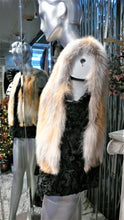Load image into Gallery viewer, Black SWAKARA Fur Vest with Red Fox Fur Front Back Trim PREMIER FURS

