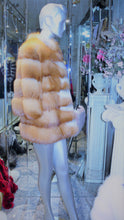 Load image into Gallery viewer, Natural RED FOX FUR Stroller Coat Horizontal Design Modern Youthful Warm
