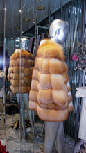 Load image into Gallery viewer, Natural RED FOX FUR Stroller Coat Horizontal Design Modern Youthful Warm
