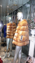 Load image into Gallery viewer, Natural RED FOX FUR Stroller Coat Horizontal Design Modern Youthful Warm
