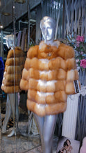 Load image into Gallery viewer, Natural RED FOX FUR Stroller Coat Horizontal Design Modern Youthful Warm
