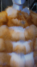 Load image into Gallery viewer, Natural RED FOX FUR Stroller Coat Horizontal Design Modern Youthful Warm
