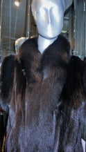 Load image into Gallery viewer, Ranch Mink Fur Long Vest with Black Fox Fur Tuxedo and Trim
