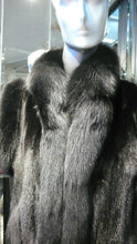 Load image into Gallery viewer, Ranch Mink Fur Long Vest with Black Fox Fur Tuxedo and Trim
