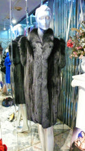 Load image into Gallery viewer, Ranch Mink Fur Long Vest with Black Fox Fur Tuxedo and Trim
