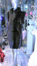 Load image into Gallery viewer, Ranch Mink Fur Long Vest with Black Fox Fur Tuxedo and Trim
