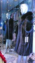 Load image into Gallery viewer, Ranch Mink Fur Long Vest with Black Fox Fur Tuxedo and Trim
