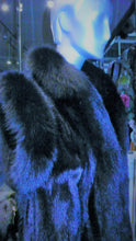 Load image into Gallery viewer, Ranch Mink Fur Long Vest with Black Fox Fur Tuxedo and Trim
